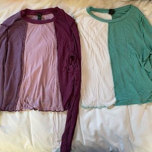 Ribbed Long Sleeve Multi Color Cropped Long Sleeve (Bundle of 2)